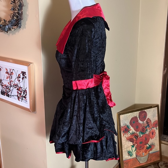 Vtg Sexy Vamprie Size Small/Medium VELVET VAMP by Delicious Corset Skirt Hat - Picture 7 of 16